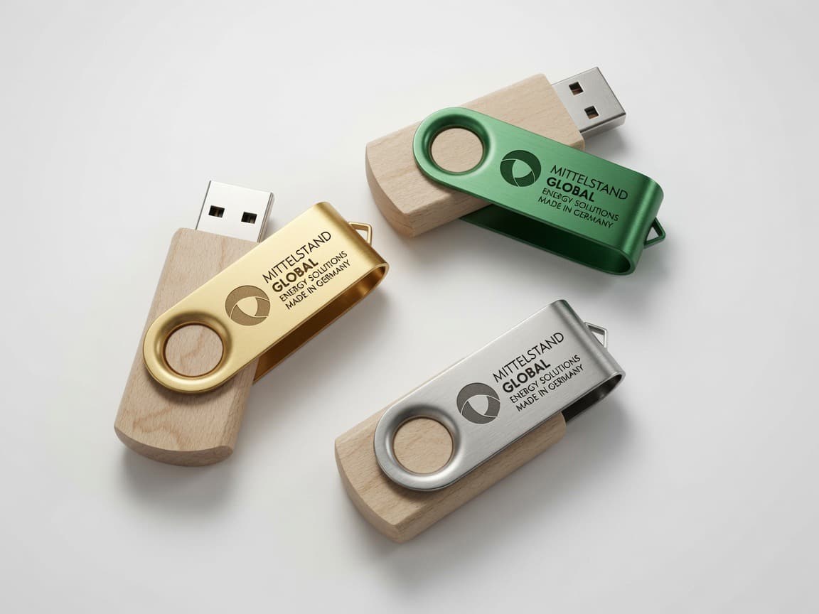 USB raktai su įmonės logotipu